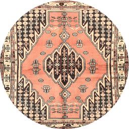 Square Machine Washable Traditional Sienna Brown Rug, wshtr2973