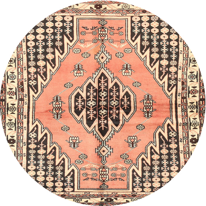 Square Machine Washable Traditional Sienna Brown Rug, wshtr2973
