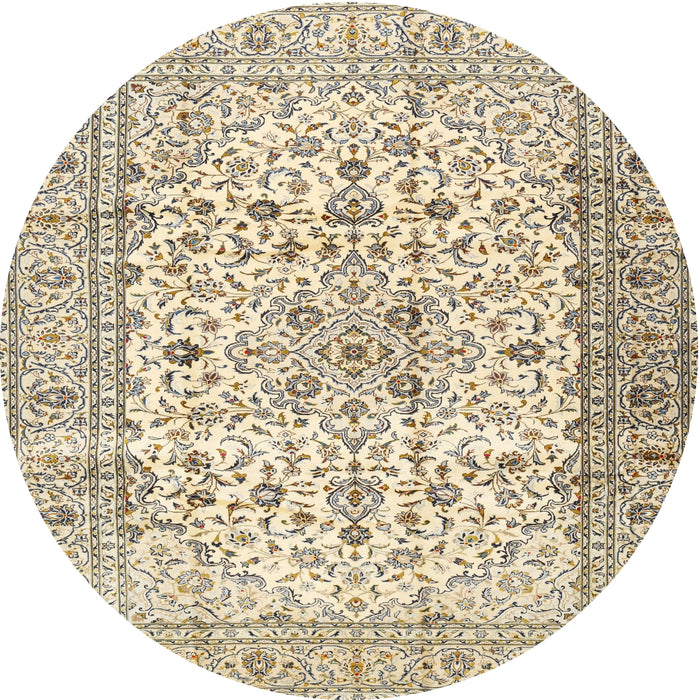 Round Traditional Dark Almond Brown Persian Rug, tr2977