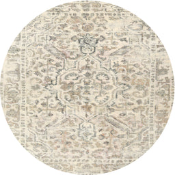 Square Machine Washable Traditional Tan Brown Rug, wshtr2978