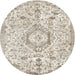 Round Traditional Camel Brown Persian Rug, tr2981