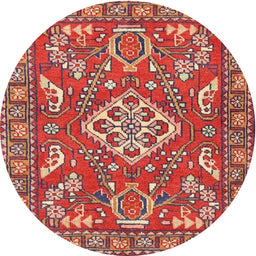 Round Traditional Sunrise Orange Persian Rug, tr2985