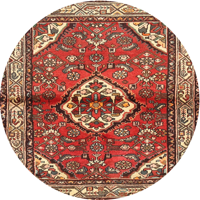 Round Traditional Sand Brown Persian Rug, tr2990
