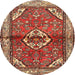 Round Traditional Sand Brown Persian Rug, tr2990