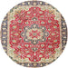 Round Traditional Brown Persian Rug, tr2991