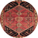 Round Traditional Red Persian Rug, tr299