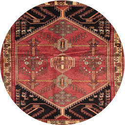 Square Machine Washable Traditional Tomato Red Rug, wshtr299