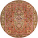 Round Traditional Red Persian Rug, tr29