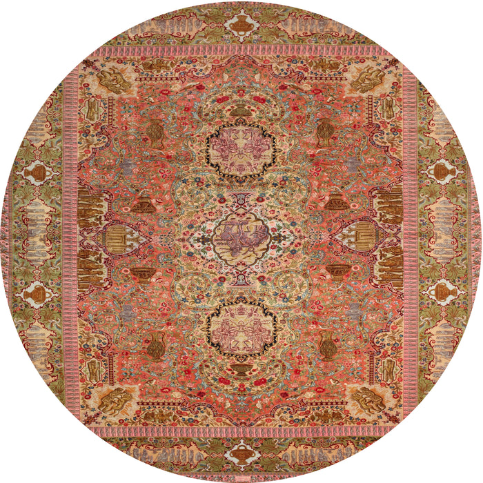Square Machine Washable Traditional Red Rug, wshtr29