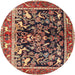 Square Machine Washable Traditional Saffron Red Rug, wshtr3000