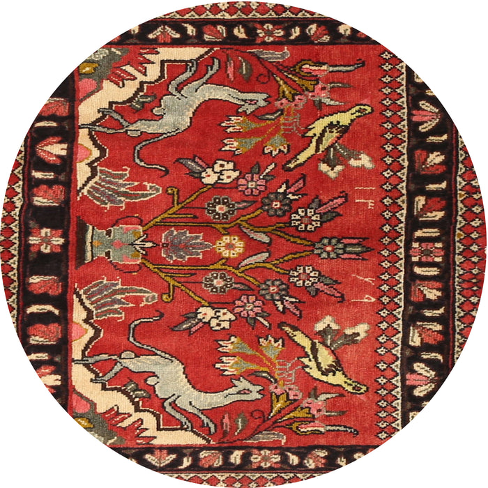 Round Traditional Red Persian Rug, tr3002