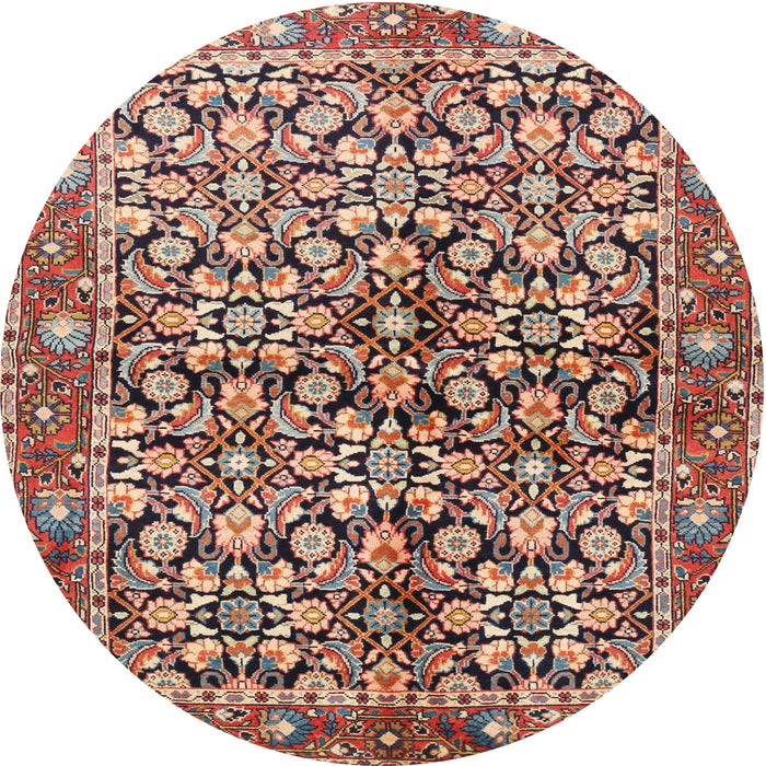 Round Traditional Brown Red Persian Rug, tr3003