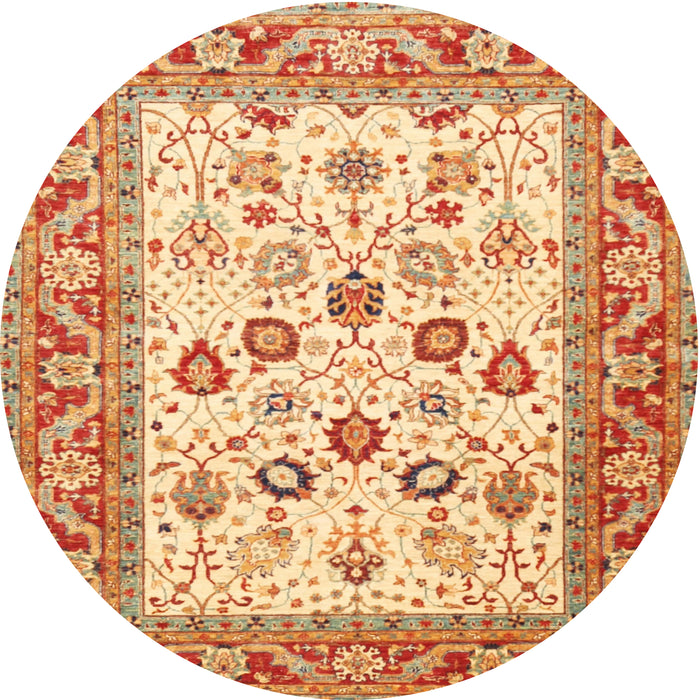 Square Machine Washable Traditional Orange Red Rug, wshtr3006