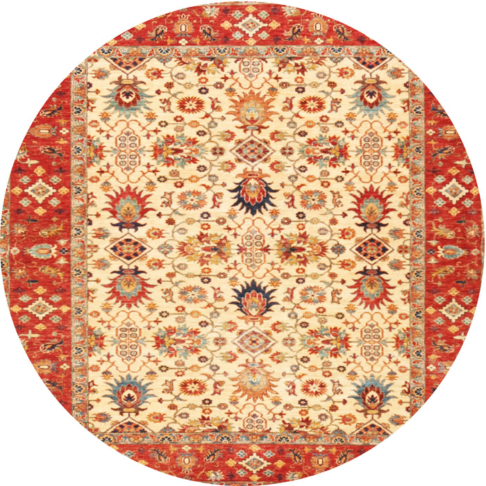 Round Traditional Red Oriental Rug, tr3007