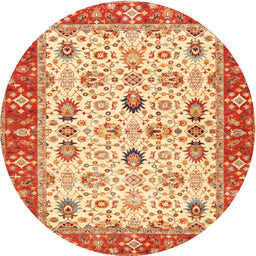 Square Machine Washable Traditional Fire Red Rug, wshtr3007