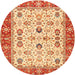 Round Traditional Red Oriental Rug, tr3007