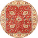 Round Traditional Red Oriental Rug, tr3012