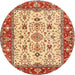 Round Traditional Red Persian Rug, tr3013