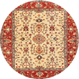 Square Machine Washable Traditional Red Rug, wshtr3013