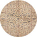 Round Traditional Brown Persian Rug, tr3014