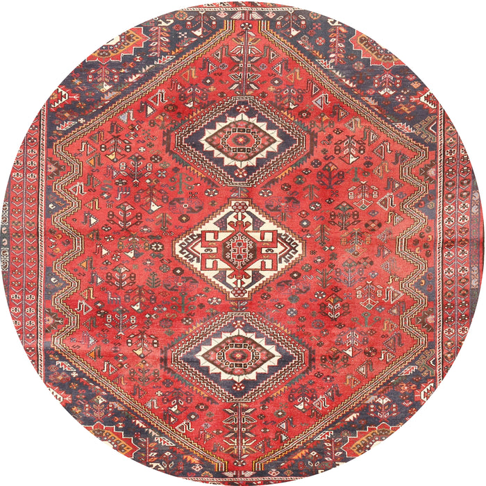 Square Machine Washable Traditional Orange Salmon Pink Rug, wshtr3016