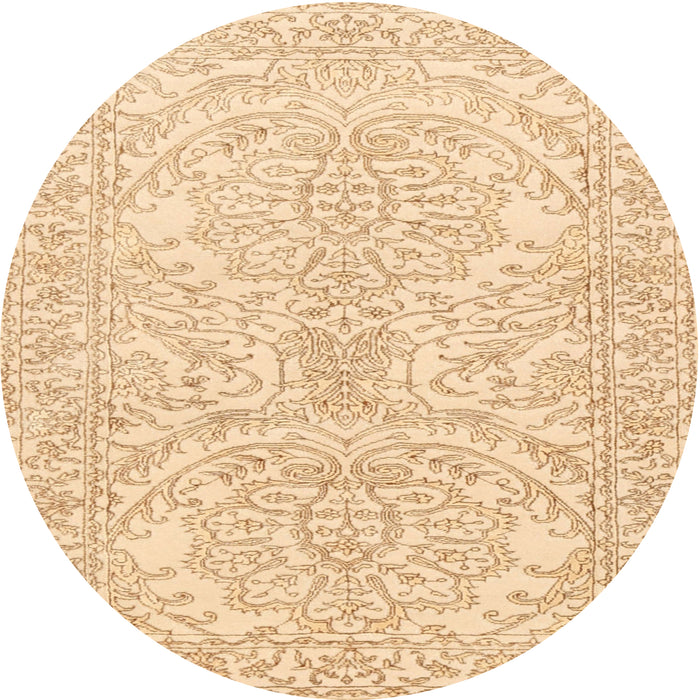 Round Traditional Sun Yellow Persian Rug, tr3017