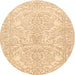 Round Traditional Sun Yellow Persian Rug, tr3017