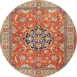 Square Machine Washable Traditional Red Rug, wshtr3018