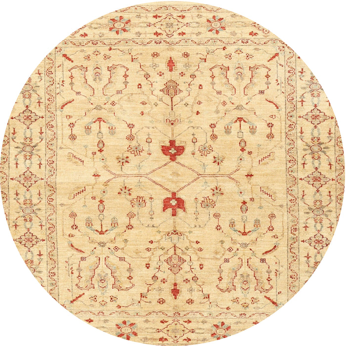 Round Traditional Mustard Yellow Persian Rug, tr3019