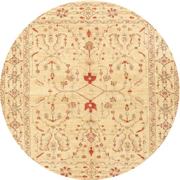 Square Machine Washable Traditional Mustard Yellow Rug, wshtr3019