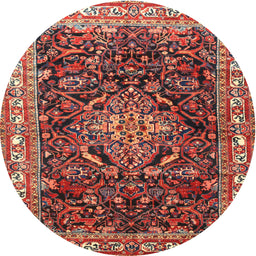 Square Machine Washable Traditional Orange Salmon Pink Rug, wshtr301