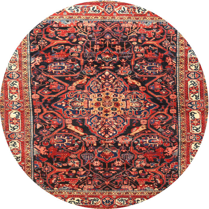 Square Machine Washable Traditional Orange Salmon Pink Rug, wshtr301