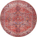 Round Traditional Pink Persian Rug, tr3024