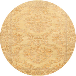 Round Traditional Orange Persian Rug, tr3026