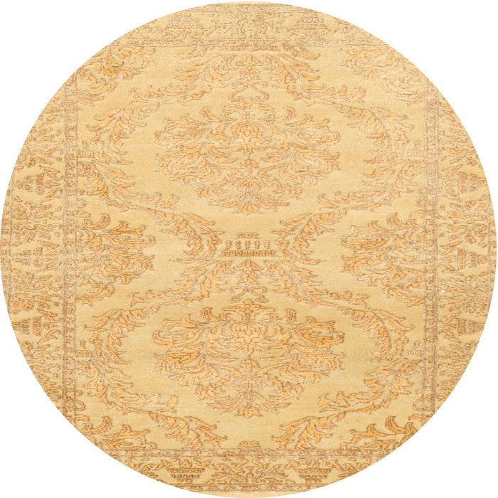 Square Machine Washable Traditional Orange Rug, wshtr3026