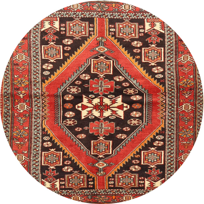 Square Machine Washable Traditional Tomato Red Rug, wshtr3029