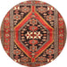 Round Traditional Red Persian Rug, tr3029