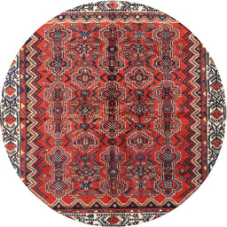Square Machine Washable Traditional Tomato Red Rug, wshtr3032