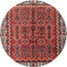 Square Machine Washable Traditional Tomato Red Rug, wshtr3032