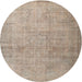 Round Traditional Dark Almond Brown Persian Rug, tr3036