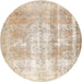 Round Traditional Desert Sand Beige Persian Rug, tr3037