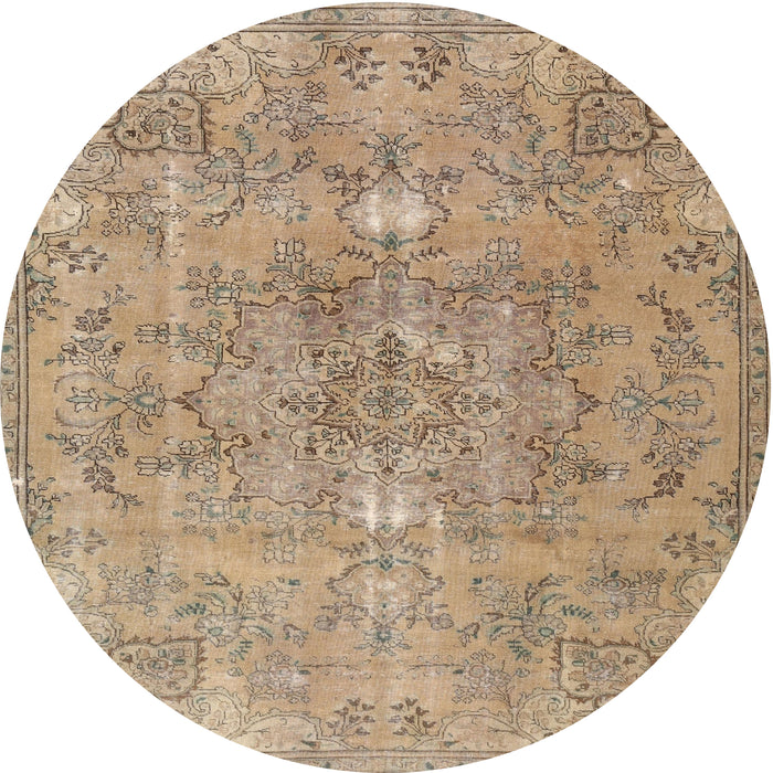 Round Traditional Brown Persian Rug, tr3038