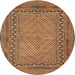 Square Machine Washable Traditional Dark Sienna Brown Rug, wshtr3039