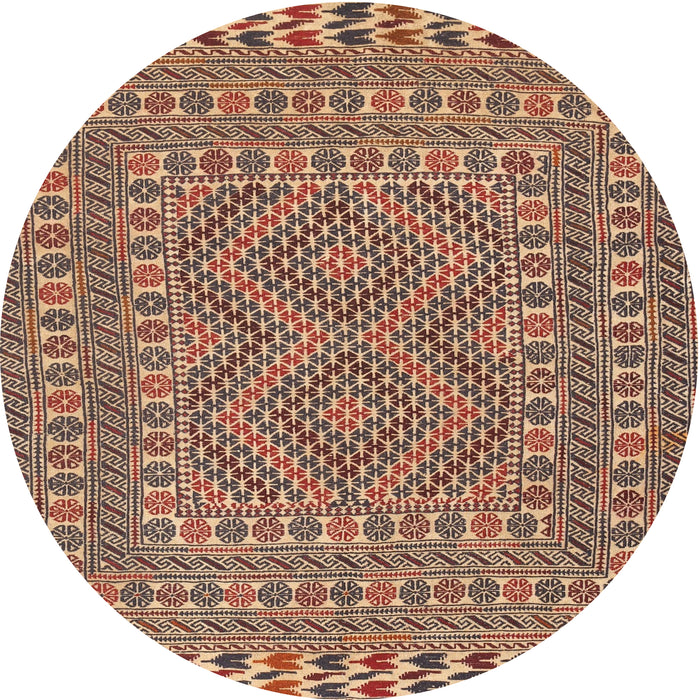 Round Traditional Sandy Brown Persian Rug, tr3040