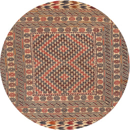 Square Machine Washable Traditional Sandy Brown Rug, wshtr3040