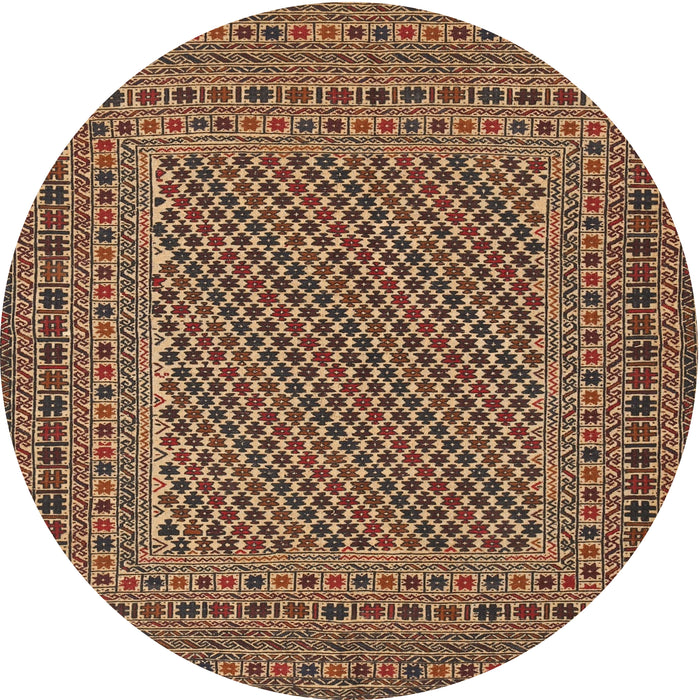 Round Traditional Brown Persian Rug, tr3041