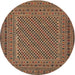 Square Machine Washable Traditional Peru Brown Rug, wshtr3041