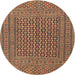 Round Traditional Sand Brown Persian Rug, tr3042