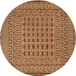 Square Machine Washable Traditional Orange Rug, wshtr3044