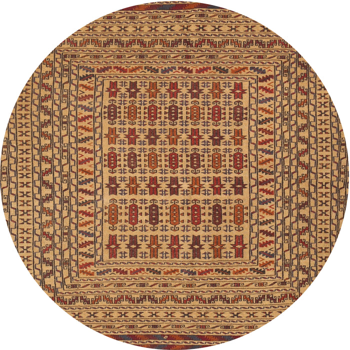 Square Machine Washable Traditional Orange Rug, wshtr3044